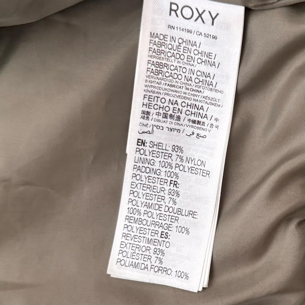 ROXY Women's PATH TO PARADISE Quilted‎ Zip Jacket - Deep Lichen Green Sz S/P - Picture 13 of 15